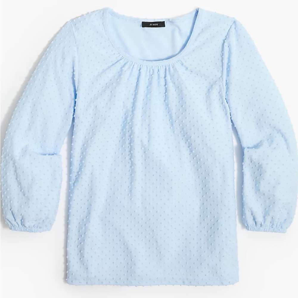 J Crew Poet-sleeve clip-dot top